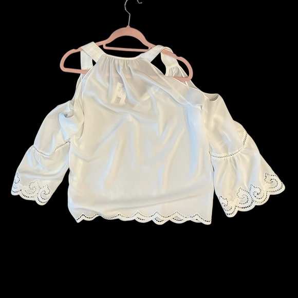 Ramy Brook Drew Cold Shoulder White L/S Blouse NWT Size Large - Picture 6 of 9